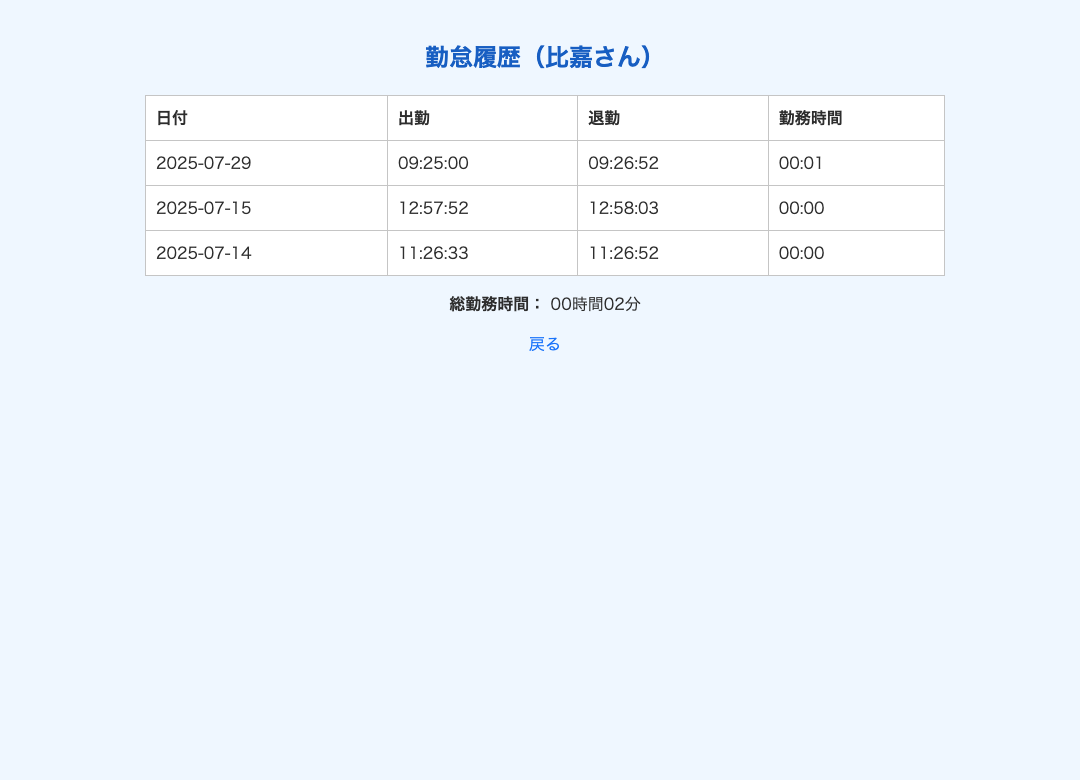 勤怠管理システムまさ坊(仮) の画像